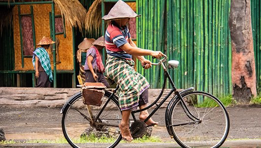 a man on bicycle